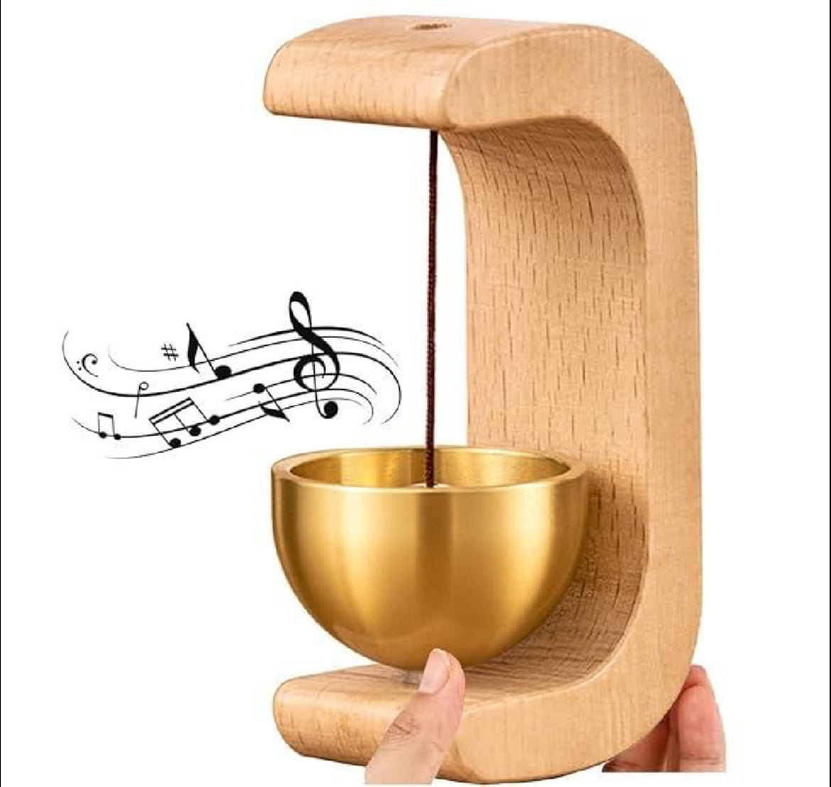 Mini Wooden Desk Bell – Meditation Gong for Home & Office Décor