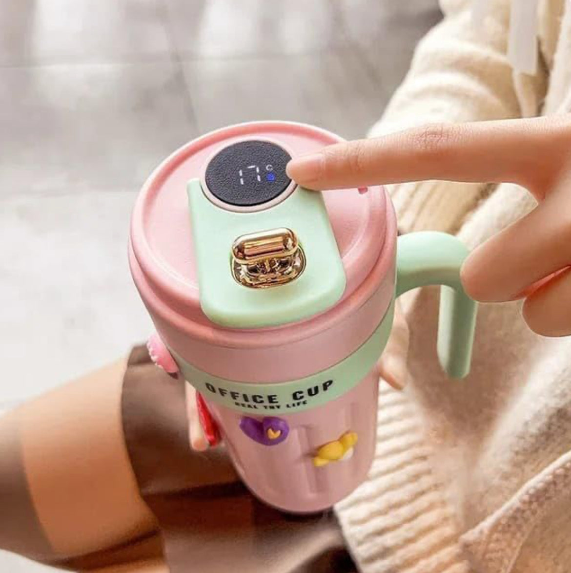 Smart Temperature Display Office Cup – 650ml Stainless Steel Insulated Mug