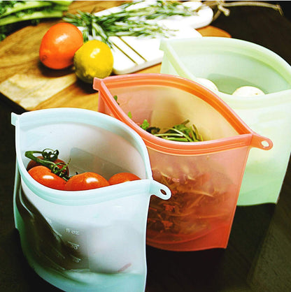 Reusable Silicone Food Storage Bags – Airtight, Leakproof & Freezer Safe