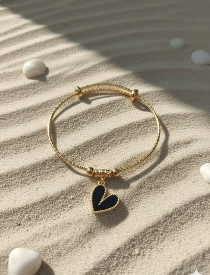 6 in 1 Charm Bracelet Set for Women | Gold Tone Adjustable Bangle Bracelets with Heart Butterfly Swan Yin Yang Charms | Fashion Jewelry Gift Set