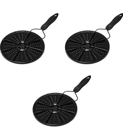 Gas Stove Flame Diffuser Plate With Handle | Heat Spreader for Milk, Tea, Cooking | Anti-Burn & Anti-Spill Iron Ring