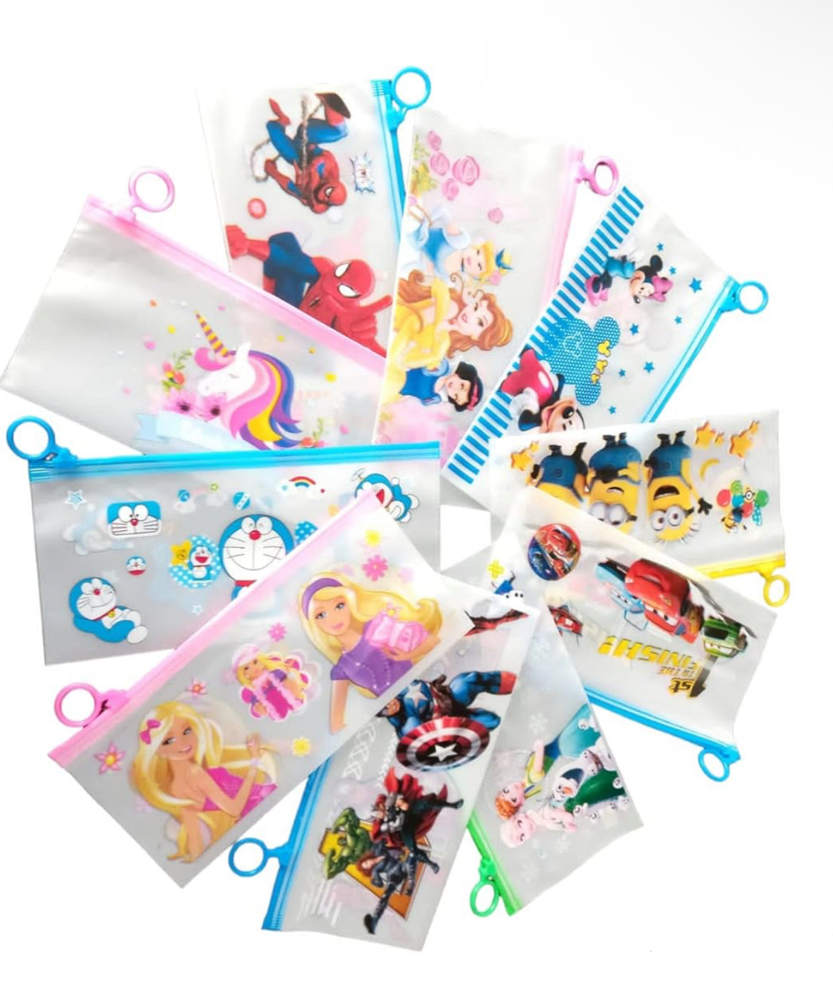 Cute Printed Zipper Bag for School Supplies (4 PCS SET)