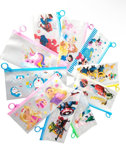 Cute Printed Zipper Bag for School Supplies (4 PCS SET)