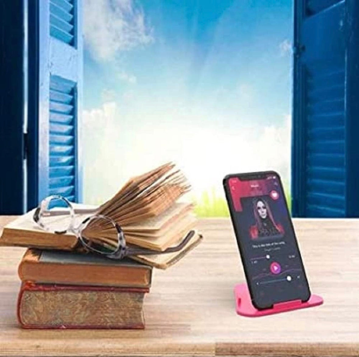 Foldable Plastic Mobile Phone Stand for Desk | Adjustable Viewing Angle | Universal Smartphone Holder
(PACK OF 5)