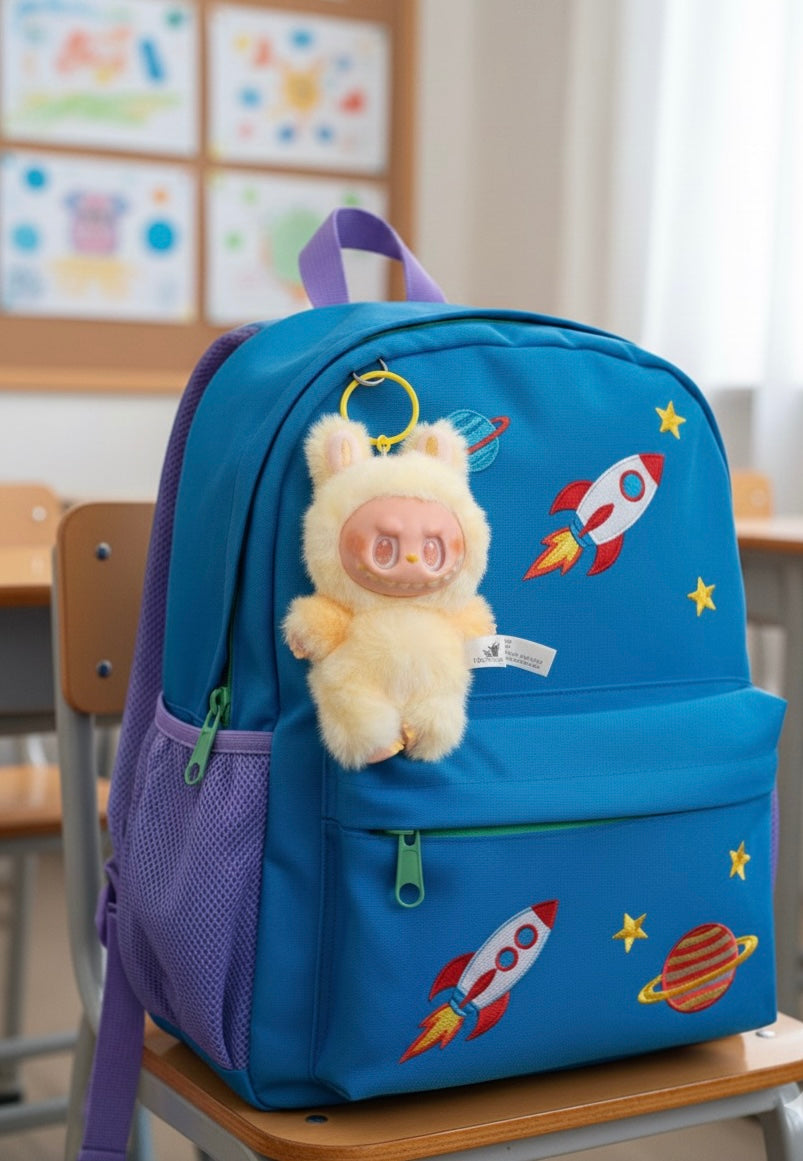 Cute Labubu Plush Doll Keychain – Soft Fluffy Backpack Charm