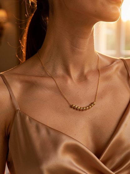 Elegant Pearl & Gold Bead Necklace for Women | Minimal Daily Wear Jewellery