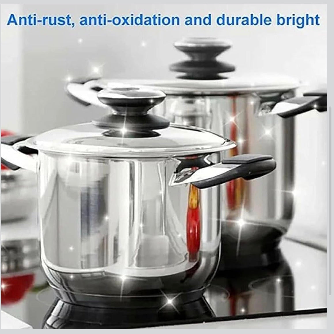 Kitchen Multi-Purpose Foam Cleaning Powder – Rust, Oil & Stain Remover for Gas Stove, Utensils & Surfaces