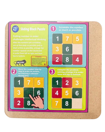 Sliding Number Block Puzzle for Kids – Hard Cardboard Board