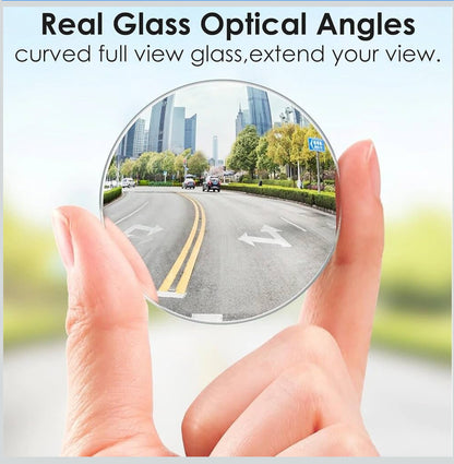 “360° Adjustable HD Blind Spot Mirror for Cars | Waterproof Wide Angle Rearview Mirror | Universal Side Mirror Attachment with 3M Adhesive (Pack of 2)”