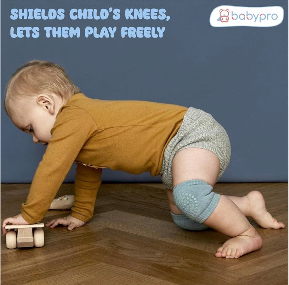 Baby Cotton Crawling Knee Pads | Anti-Slip Soft Knee Protectors for Babies SET OF 3 PAIRS
