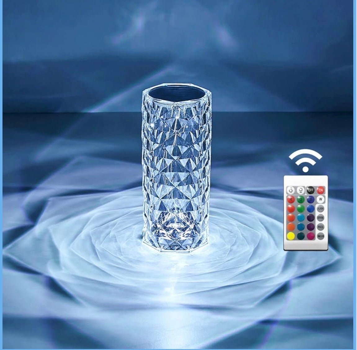Crystal Diamond Table Lamp | 16-Color RGB LED Night Light | USB Rechargeable Crystal Rose Lamp with Remote & Touch Control | Bedroom & Home Decor