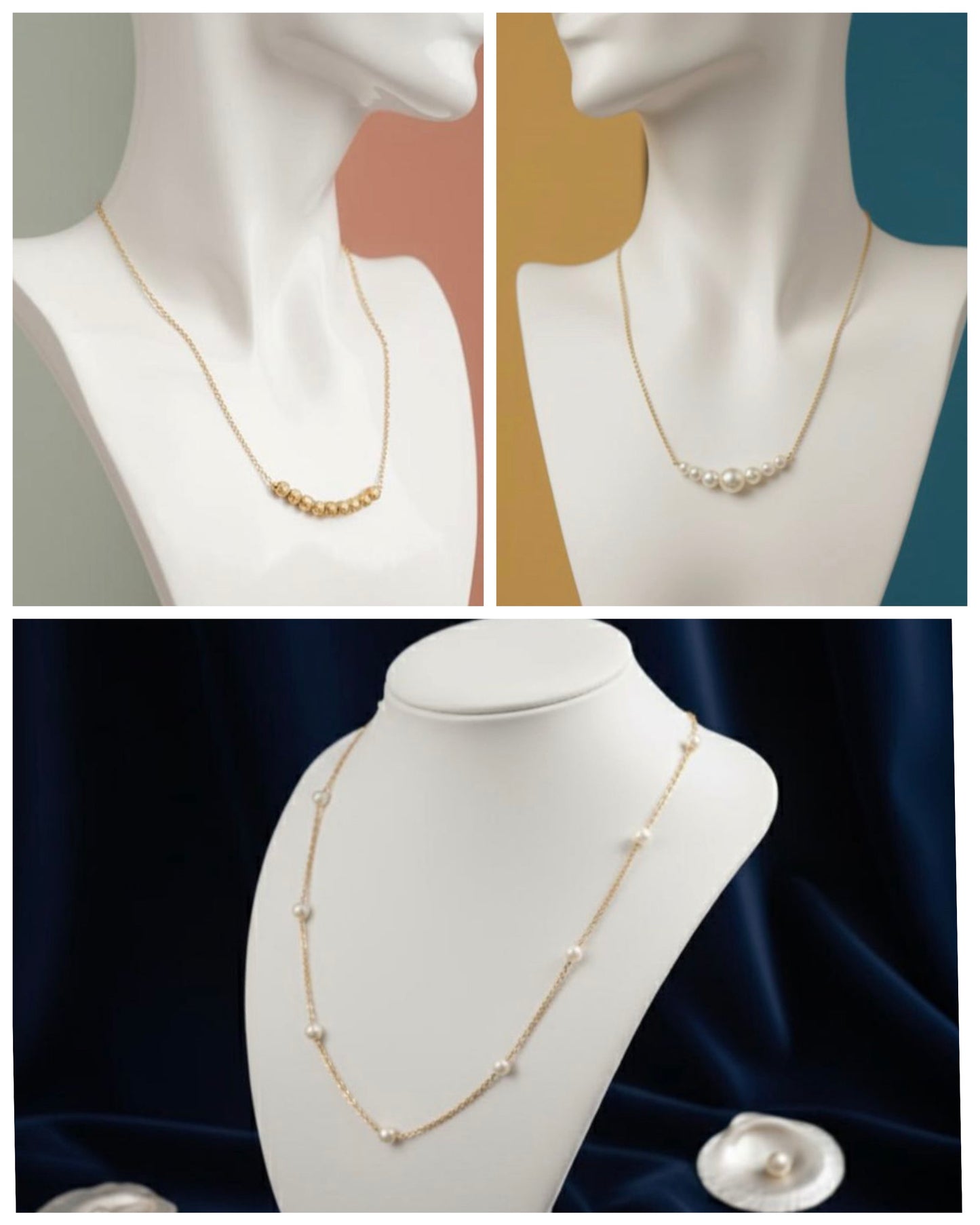 Elegant Pearl & Gold Bead Necklace for Women | Minimal Daily Wear Jewellery