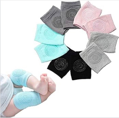Baby Cotton Crawling Knee Pads | Anti-Slip Soft Knee Protectors for Babies SET OF 3 PAIRS