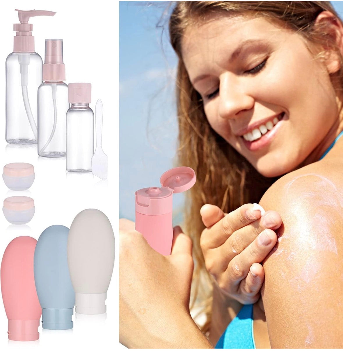 11 PCS Travel Bottle Set for Toiletries – Leak Proof Shampoo & Lotion Containers for Travel