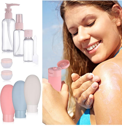 11 PCS Travel Bottle Set for Toiletries – Leak Proof Shampoo & Lotion Containers for Travel