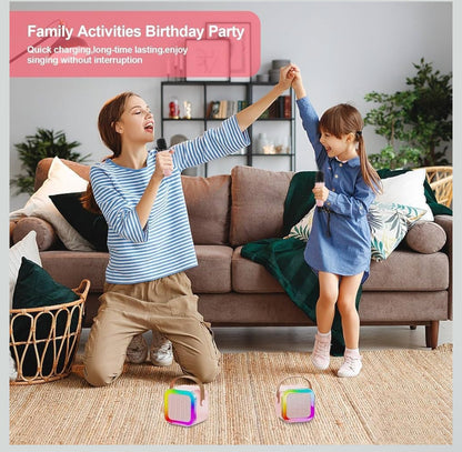 All-in-One Portable Karaoke Machine with Mic & RGB Lights – Wireless Bluetooth Speaker for Kids & Family