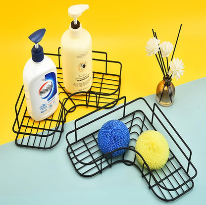 No-Drill Metal Corner Wall Shelf – Heavy-Duty Bathroom & Kitchen Storage Rack (Self-Adhesive)