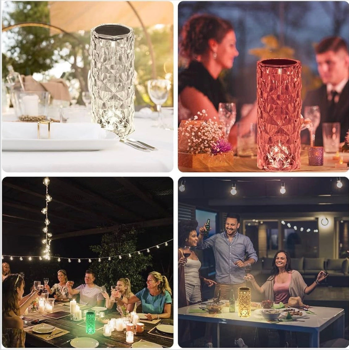 Crystal Diamond Table Lamp | 16-Color RGB LED Night Light | USB Rechargeable Crystal Rose Lamp with Remote & Touch Control | Bedroom & Home Decor