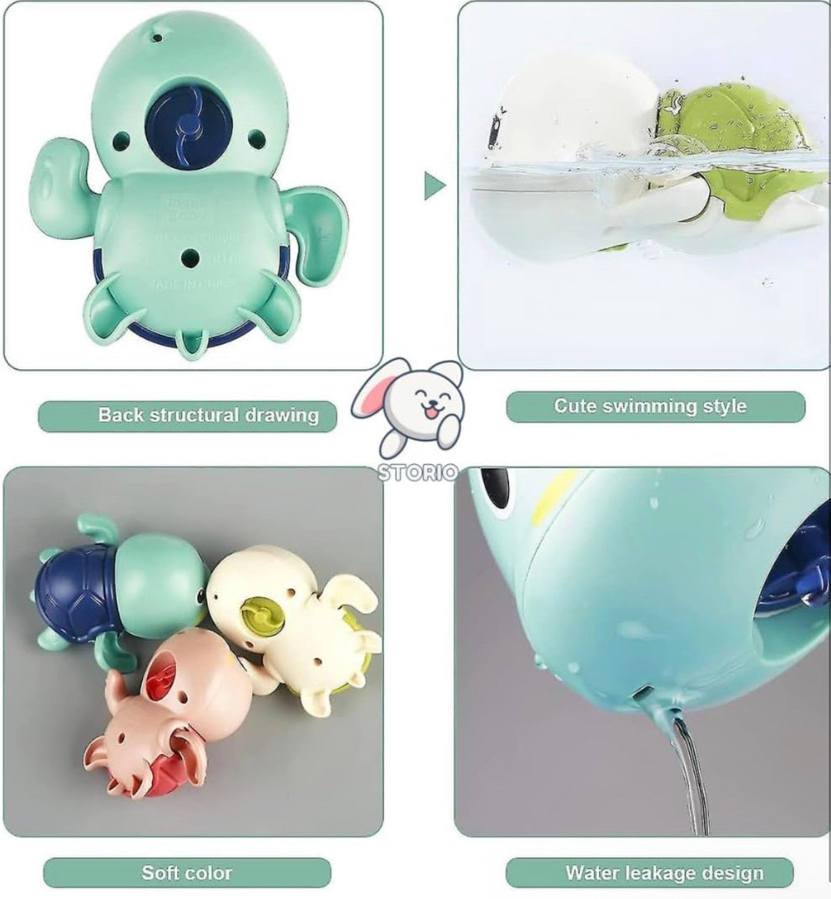 Turtle Twist Swimming Bath Toy for Babies | Cute Wind-Up Water Toy(PACK OF 2 )