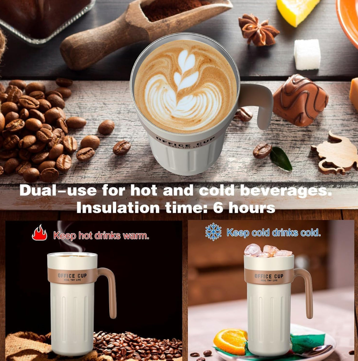 Smart Temperature Display Office Cup – 650ml Stainless Steel Insulated Mug