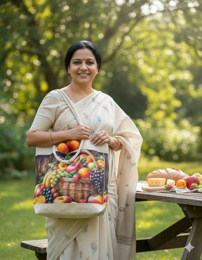 🍎 Abundance Harvest Fruit Basket Tote Bag