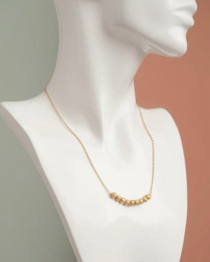 Elegant Pearl & Gold Bead Necklace for Women | Minimal Daily Wear Jewellery