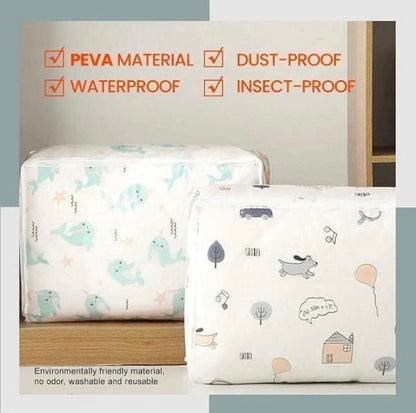Waterproof Blanket Storage Bag – Dustproof & Insect-Proof PEVA Quilt Organizer