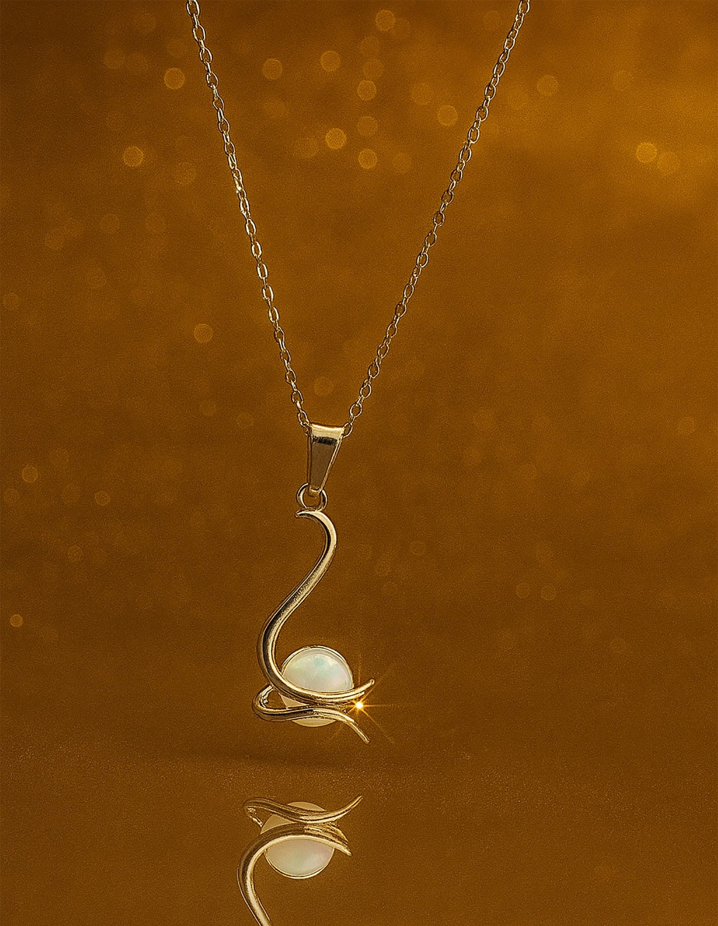 Fiery Opal Pendant and Swan/Bird Pendant - 2-in-1 Combo Offer