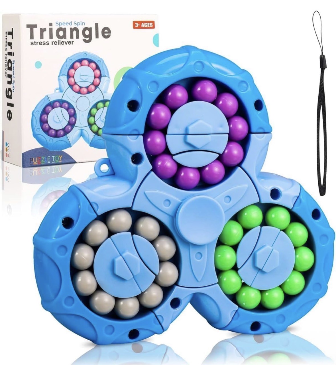 Magical Bean Puzzle Toy – Speed Spin Triangle Stress Reliever for Kids & Adults