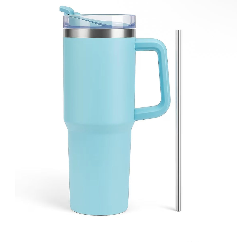 1200ML Stainless Steel Tumbler Cup with Handle & Straw