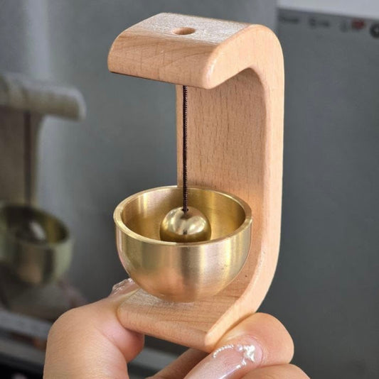 Mini Wooden Desk Bell – Meditation Gong for Home & Office Décor