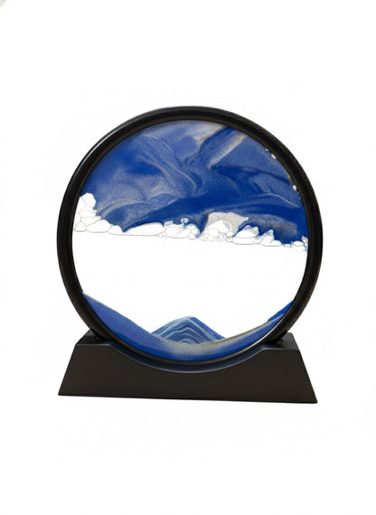 Round Flowing Sand Art Decoration | Rotating Moving Sandscape Frame
