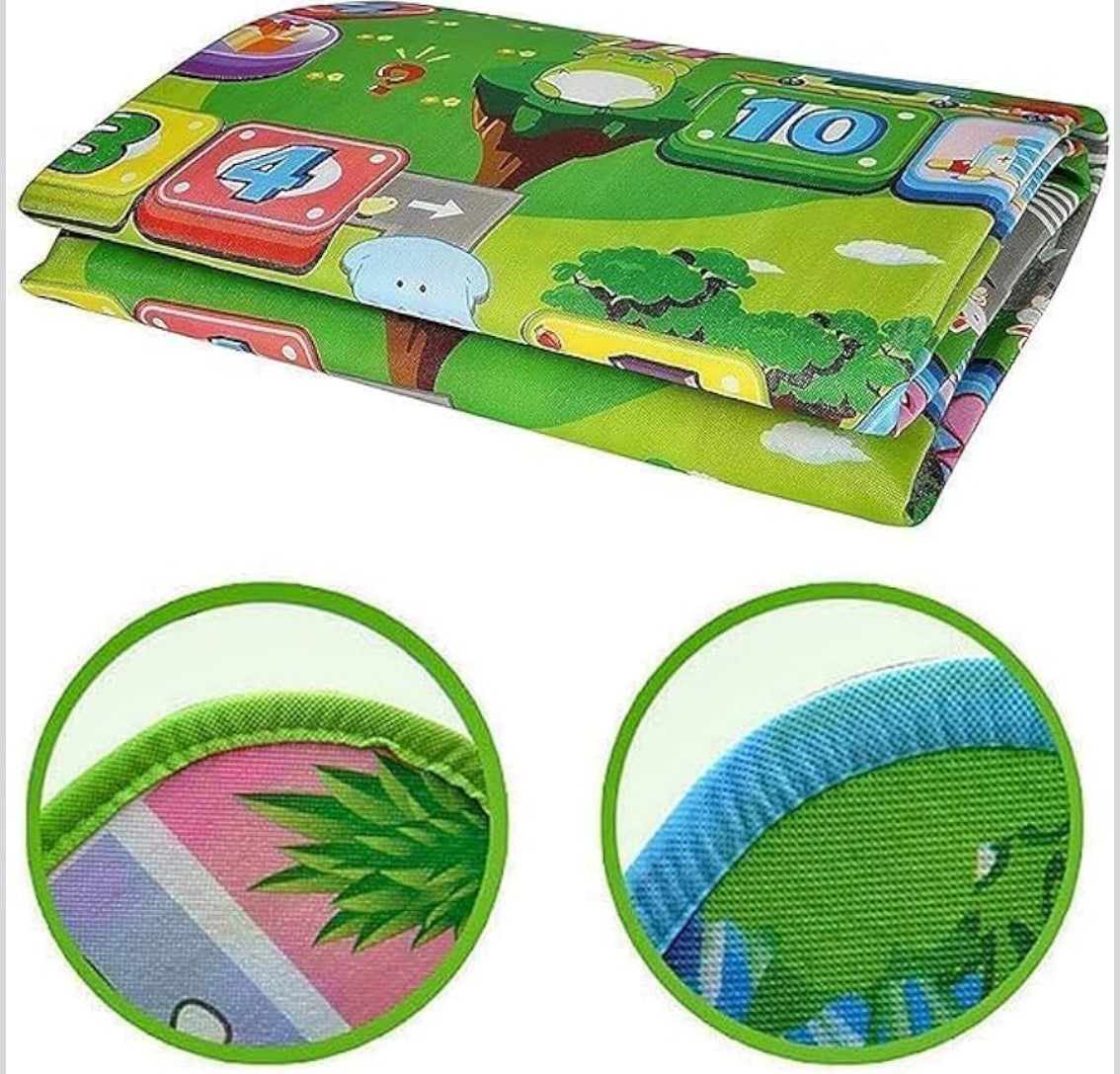 Double-Sided Baby Play Mat – Waterproof, Foldable & Cushioned Learning Activity Mat