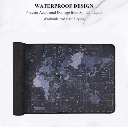 Large Extended World Map Mouse Pad 60×30 cm | Waterproof Desk Mat | Anti-Slip Gaming & Office Mousepad
