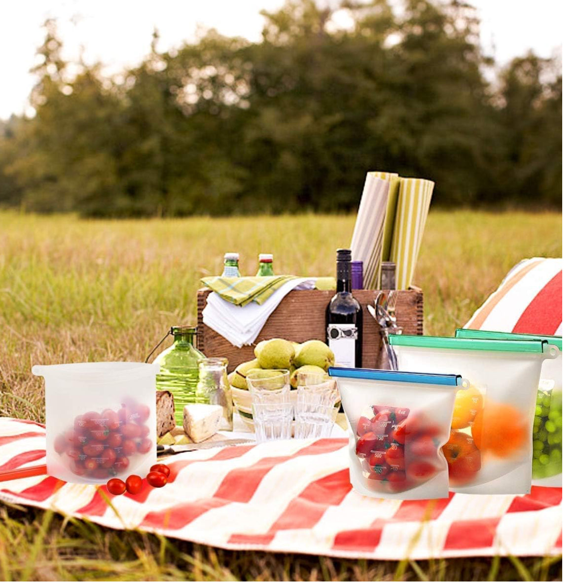 Reusable Silicone Food Storage Bags – Airtight, Leakproof & Freezer Safe