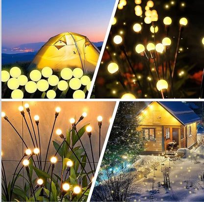 8 LED Solar Powered Firefly Garden Lights | Waterproof Outdoor Decorative Solar Lights for Garden, Pathway & Yard