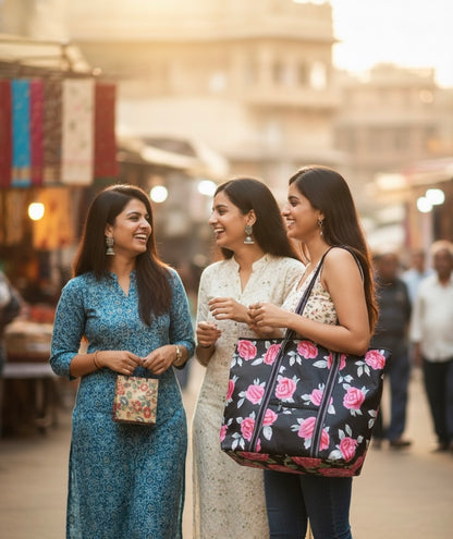 Jiya Street Floral Fantasy 3-Pack Tote Bag Combo