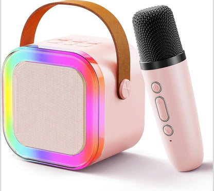 All-in-One Portable Karaoke Machine with Mic & RGB Lights – Wireless Bluetooth Speaker for Kids & Family