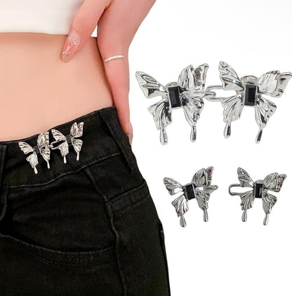 Butterfly Adjustable Waist Buckle Clip for Jeans – No Sewing Instant Waist Tightener