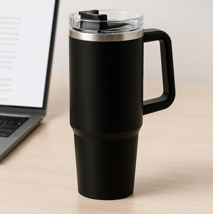 1200ML Stainless Steel Tumbler Cup with Handle & Straw