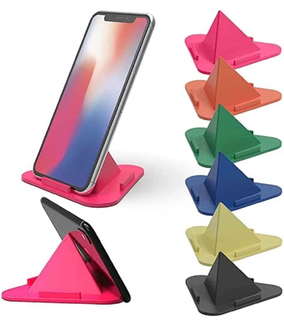 Foldable Plastic Mobile Phone Stand for Desk | Adjustable Viewing Angle | Universal Smartphone Holder
(PACK OF 5)