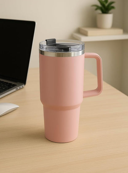 1200ML Stainless Steel Tumbler Cup with Handle & Straw