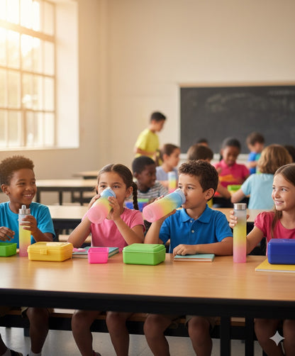 3-in-1 Gradient Water Bottle Combo – Motivational Time Marker, Leakproof, BPA-Free