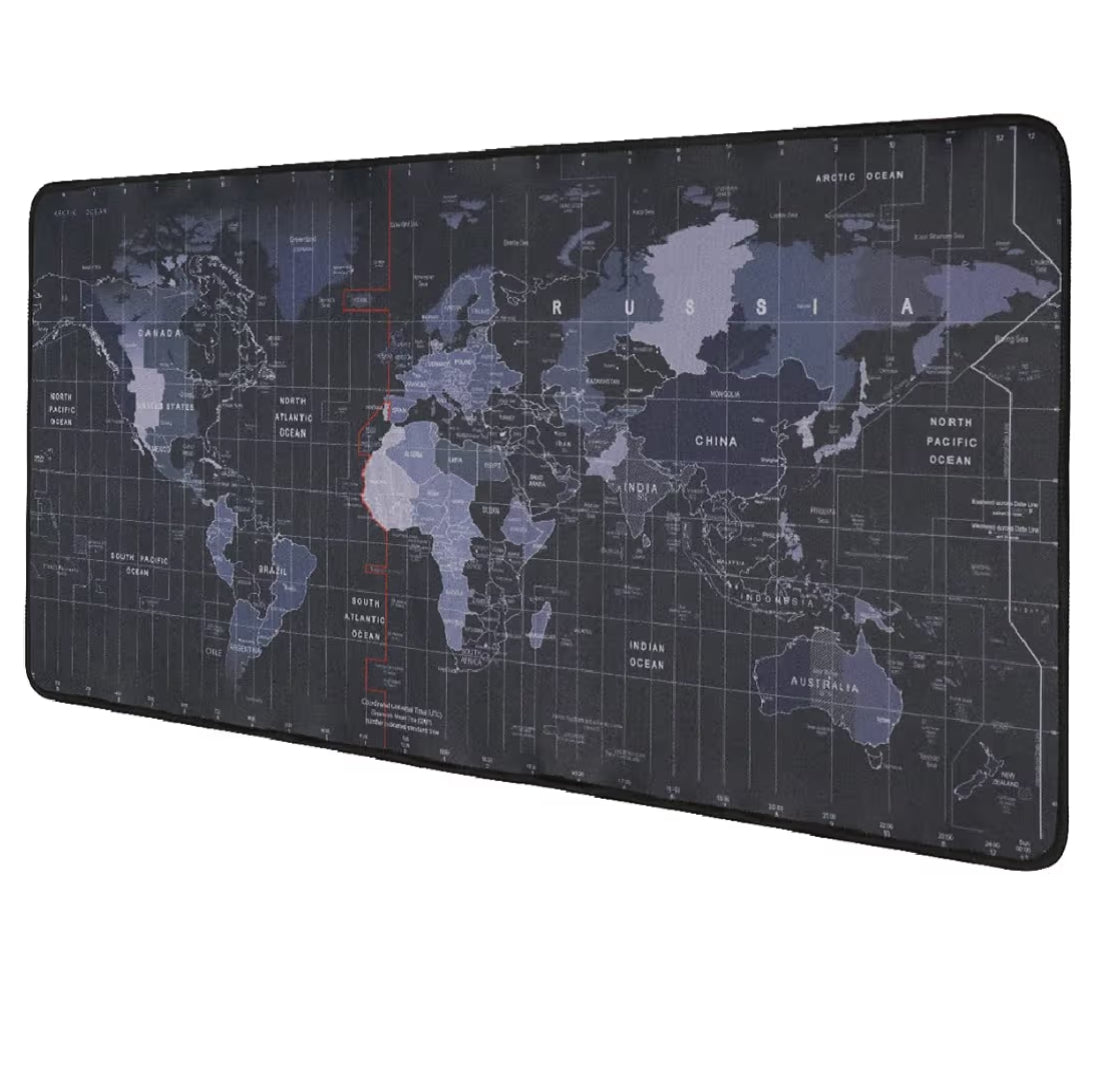 Large Extended World Map Mouse Pad 60×30 cm | Waterproof Desk Mat | Anti-Slip Gaming & Office Mousepad