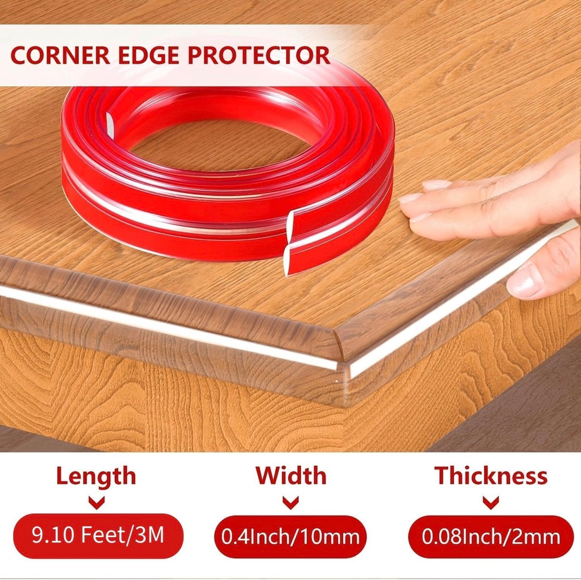 Baby Safety Tape 3M – Transparent Silicone Edge & Corner Protector | Baby Proofing Tape