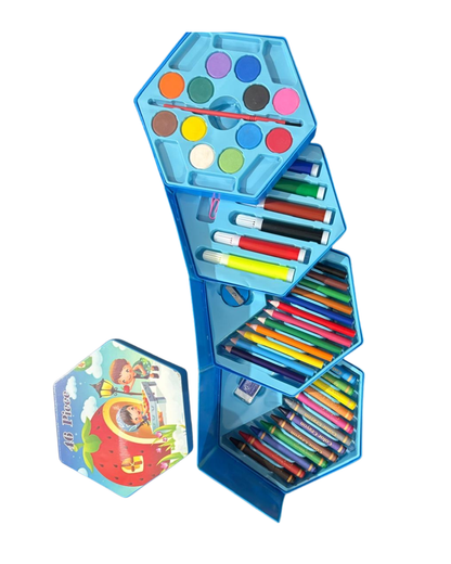 46-in-1 Art Station for Kids – Colors, Crayons & Water Paints