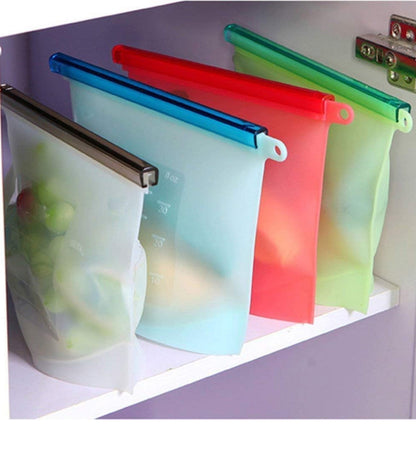 Reusable Silicone Food Storage Bags – Airtight, Leakproof & Freezer Safe
