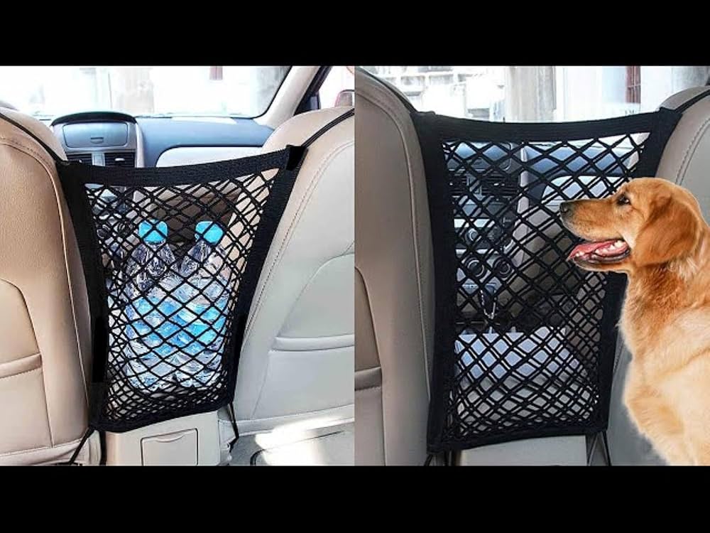 Car Seat Back Organizer Net | Multi-Purpose Storage & Safety Barrier