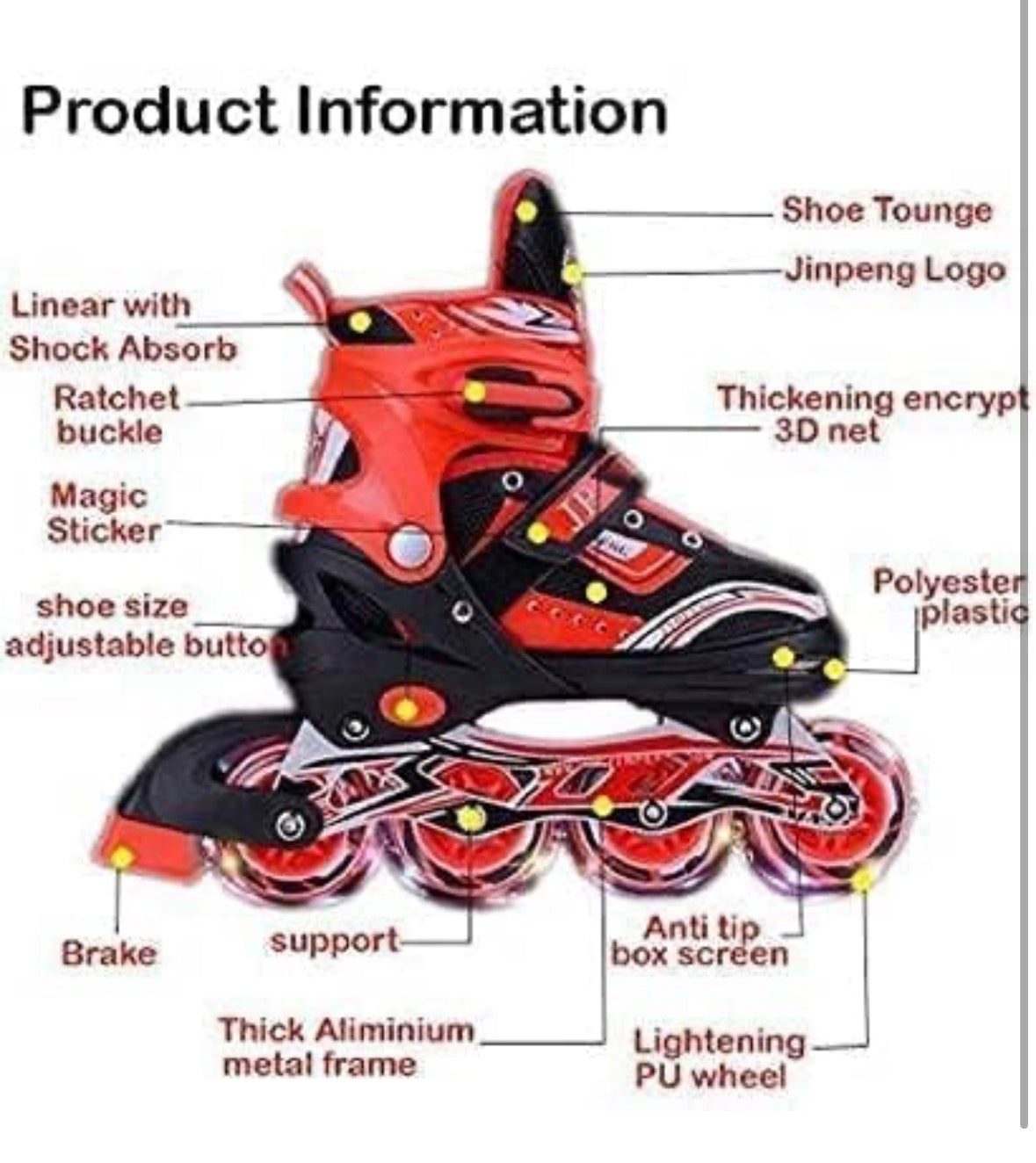 Adjustable Inline Skates for Kids & Teens – 4 Wheel Roller Skating Shoes with LED Wheels