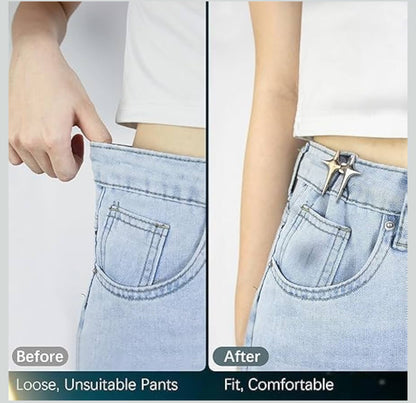 Metal Star-Shaped Jeans Waist Tightener Clip (2 PCS SET)